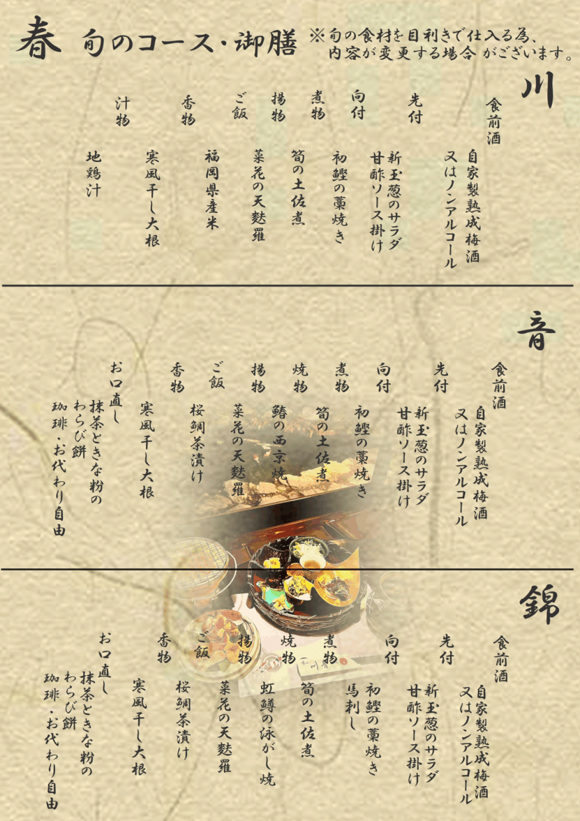 季心川音メニュー